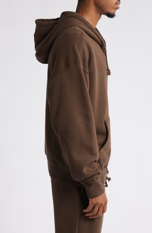 Elwood Core Oversize Terry Full Zip Hoodie In Brown