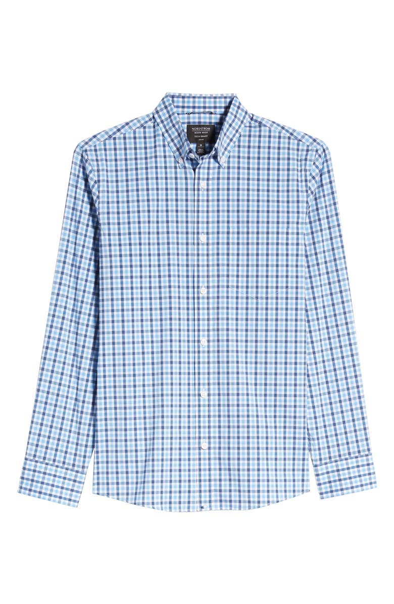 Nordstrom Tech-Smart Trim Fit Check Button-Down Sport Shirt, Alternate, color,