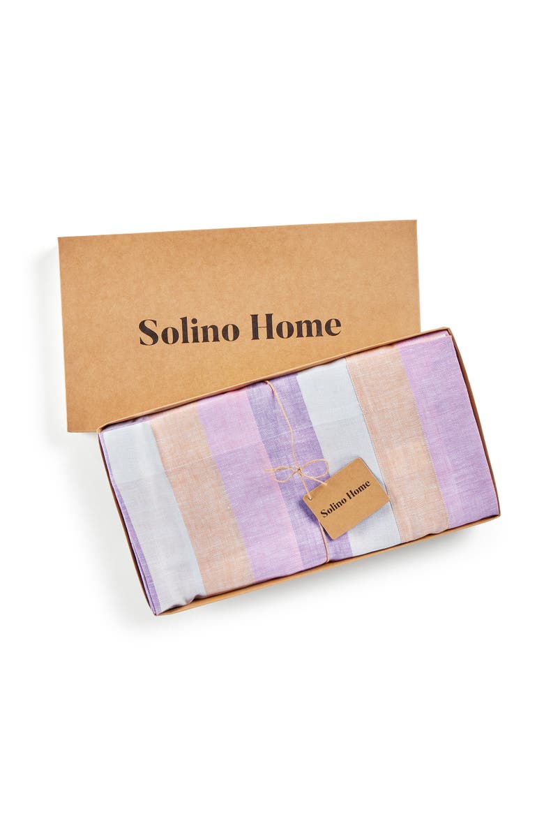 Solino Home Linen Table Throw - Gelato Stripe, 50 x 50, 52" x 52", Alternate, color, Gelato
