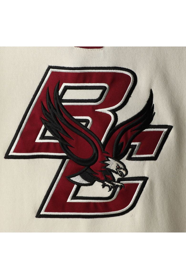 Men's Colosseum Cream Boston College Eagles 2.0 Lace-Up Pullover Hoodie, Alternate, color, Cream