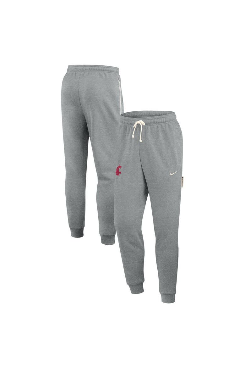 Men's Nike Heather Gray Washington State Cougars 2025 Sideline Standard Issue Dri-FIT Taper Sweatpants, Main, color, Heather Gray