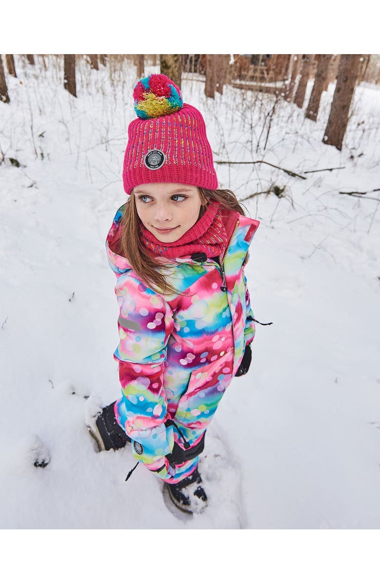 Deux par Deux Girl's One Piece Snowsuit Printed Multicolor Bubbles, Alternate, color, 