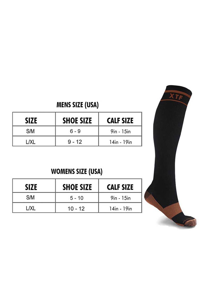 Pack of 6 Copper Infused Knee High Socks, Alternate, color, BLACK