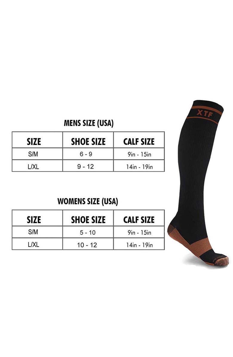 EXTREME FIT Pack of 6 Copper Infused Knee High Socks, Alternate, color, Black