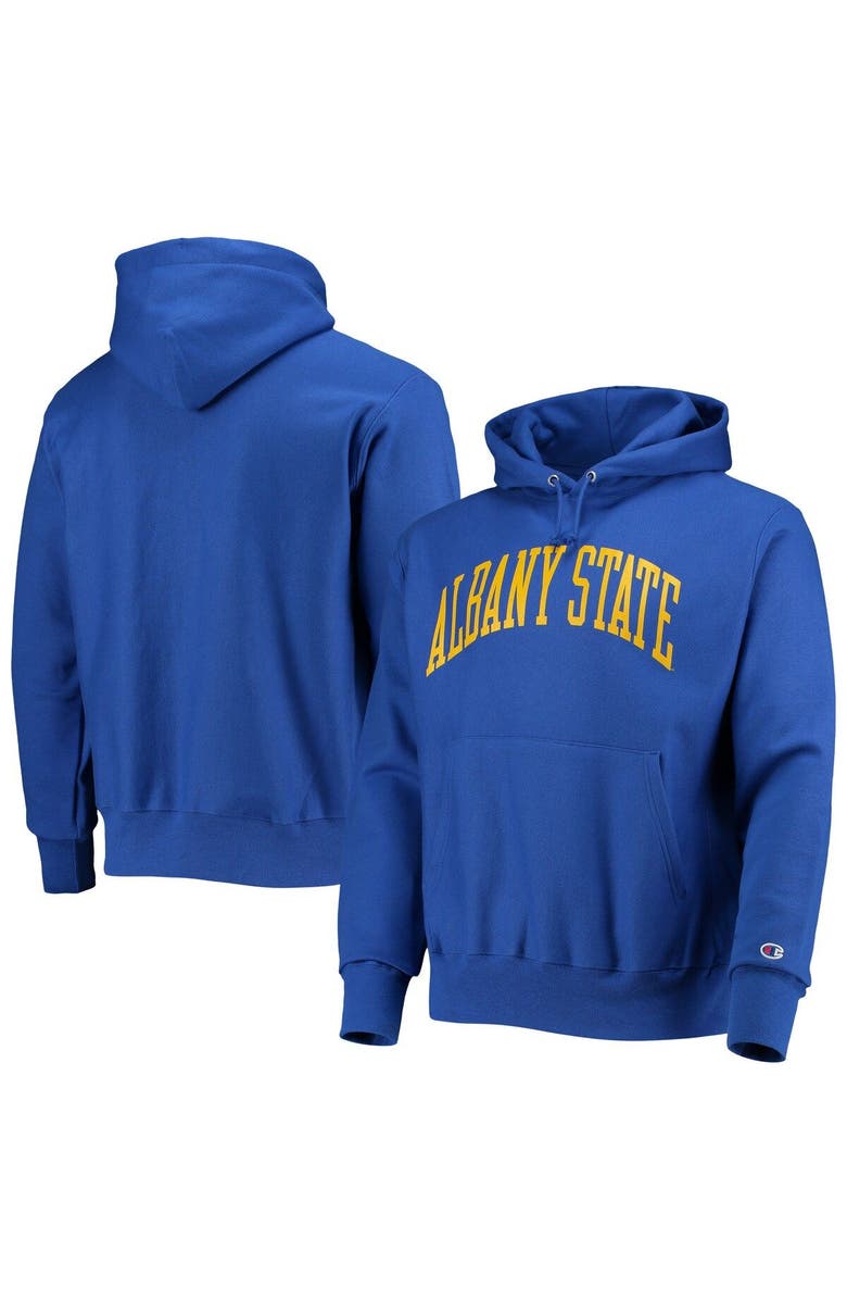 Champion Men's Champion Royal Albany State Golden Rams Tall Arch Pullover Hoodie, Main, color, 