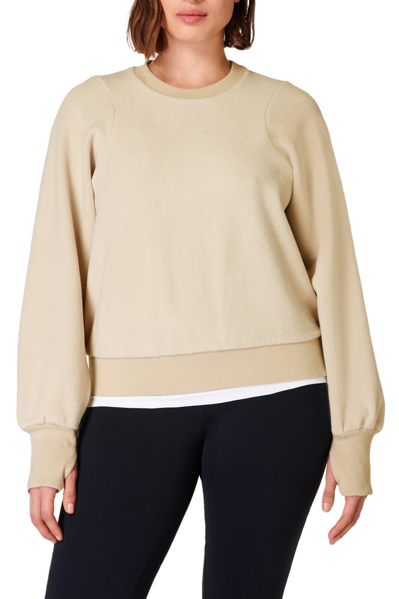 Compass Seam Detail Sweatshirt, Main, color, DOVE BEIGE