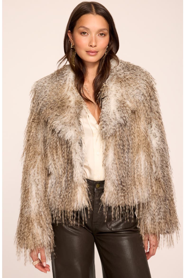 Lacey Faux Fur Jacket, Alternate, color, BONE FAUX FUR