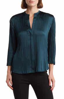 Vince Pleated Satin Shirt