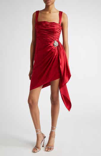 Cinq à Sept Tate Asymmetric Hem Silk Minidress