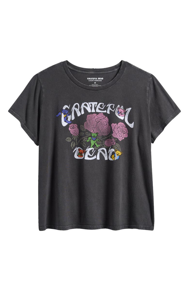Lucky Brand Grateful Dead Rose Bears Class Cotton Graphic T-Shirt, Alternate, color, Jet Black