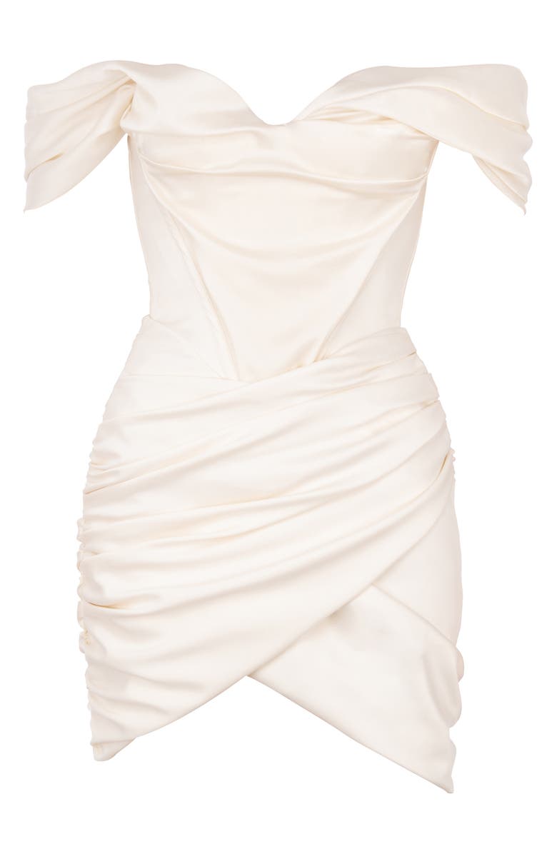 HOUSE OF CB Satin Corset Off the Shoulder Minidress, Alternate, color, 
