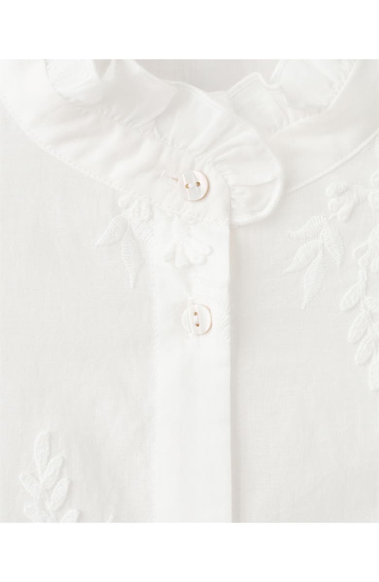 MANGO Floral Embroidered Shirt, Alternate, color, Off White