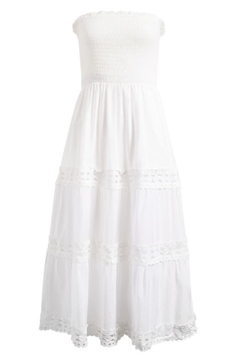 Tiered Strapless Cover-Up Dress