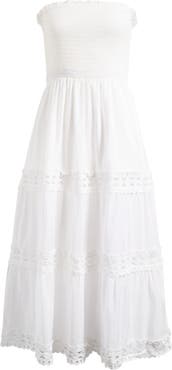 Elan Tiered Strapless Cover-Up Dress