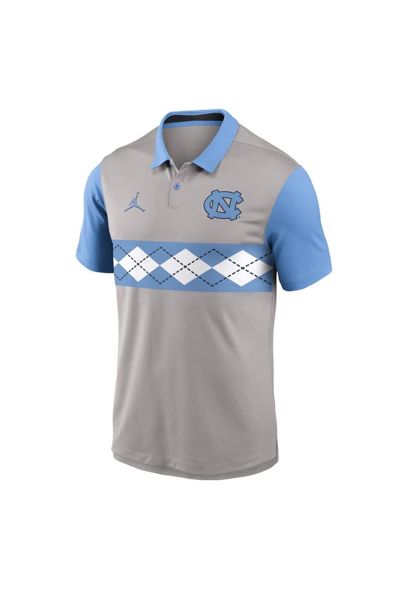 Men's Jordan Brand Gray/Carolina Blue North Carolina Tar Heels Vapor Dri-FIT Polo, Alternate, color, Gray