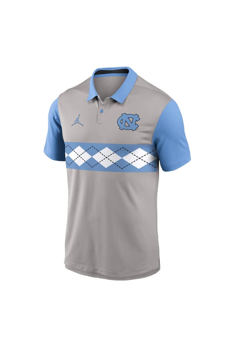Jordan Brand Men's Jordan Brand Gray/Carolina Blue North Carolina Tar Heels Vapor Dri-FIT Polo, Alternate, color, Gray