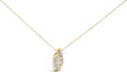 Haus of Brilliance 14k Yellow Gold 1 1/3 Cttw Diamond Double Curved Pendant Necklace - NO CHAIN