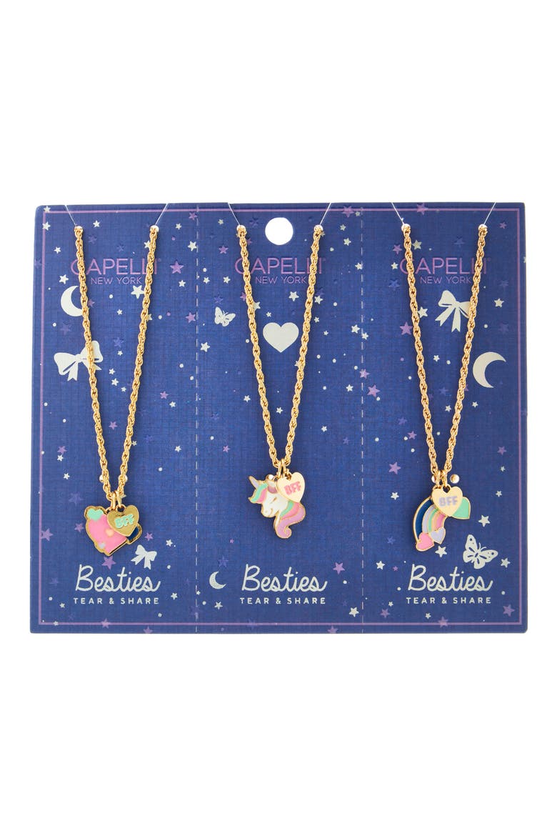 Kids' 3-Pack BFF Pendant Necklaces, Main, color, MULTI