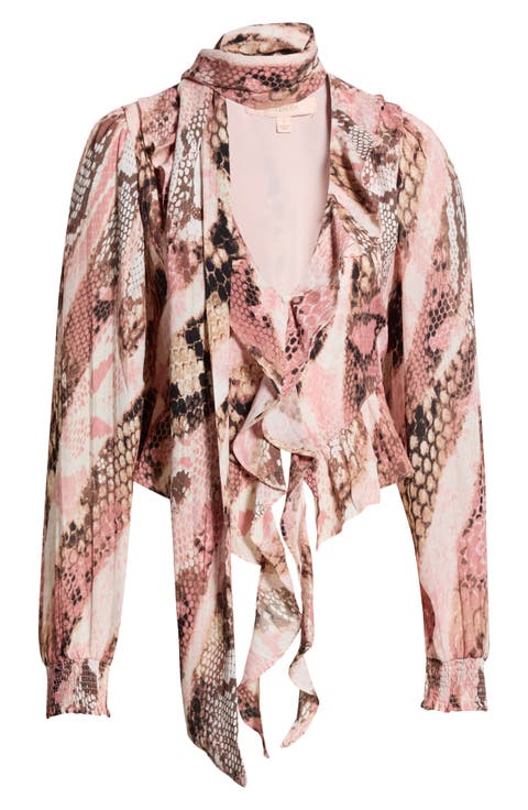 Ruffle Crop Chiffon Top