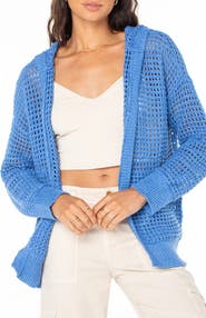 Roxy Thea Open Stitch Cotton Hoodie Cardigan