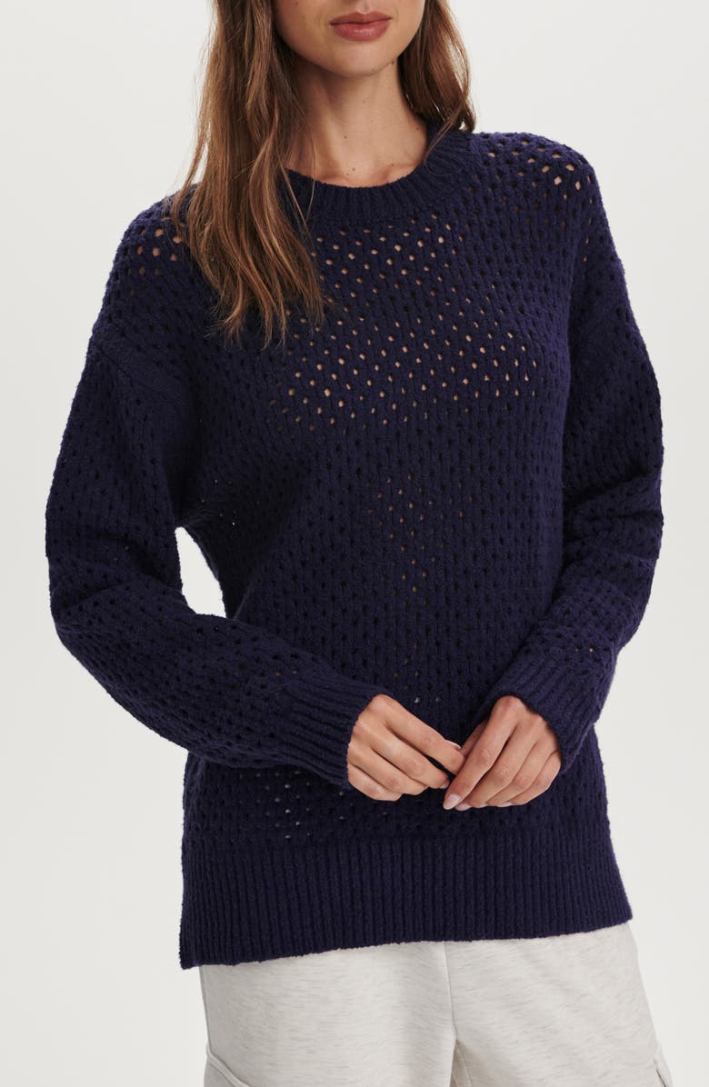 Varley Grady Bouclé Sweater, Main, color, Evening Blue