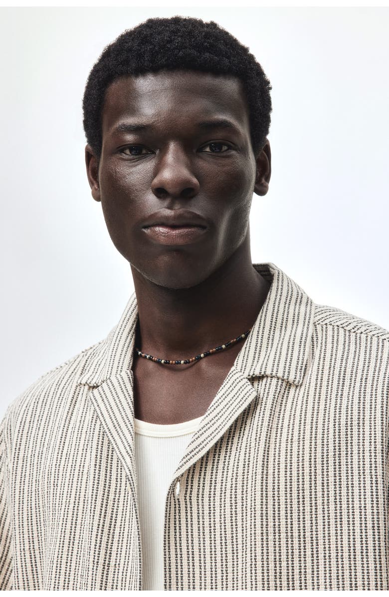 H&M Regular Fit Resort Shirt, Alternate, color, Cream/Striped