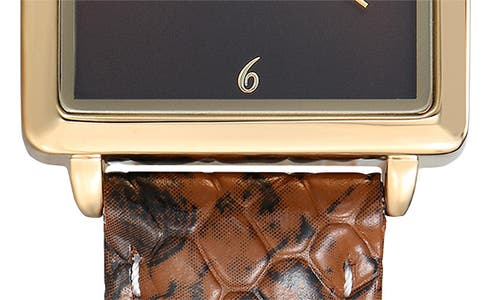 Ettika Square Case Leather Strap Watch In Gold