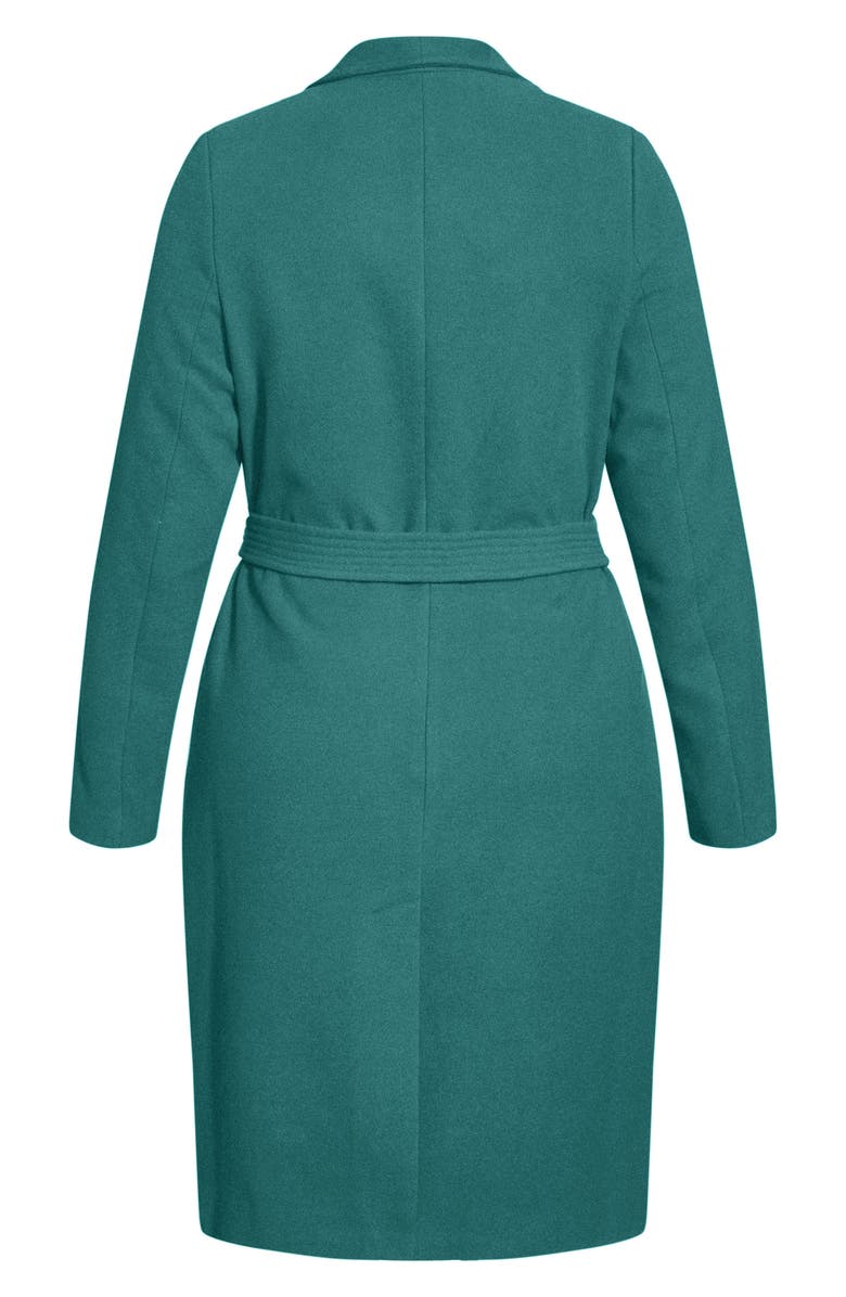 City Chic Callie Belted Coat, Alternate, color, Green