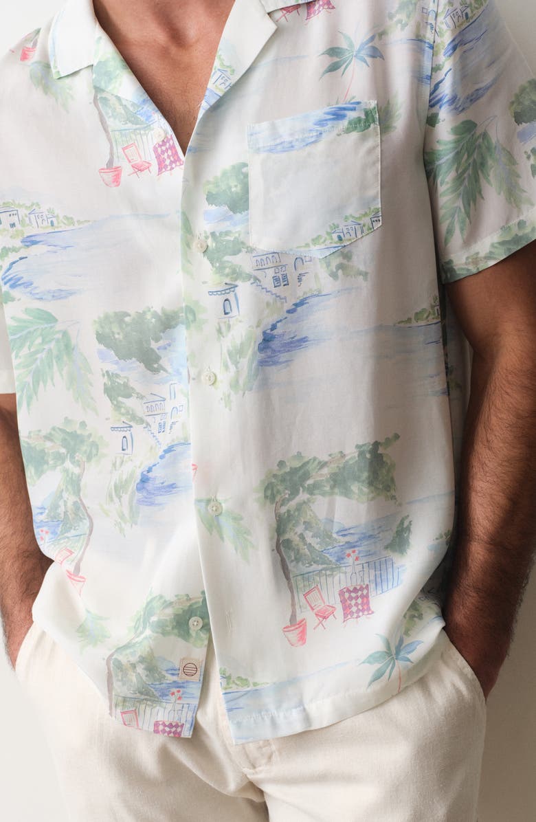 Marine Layer Luzio Resort Print Camp Shirt, Alternate, color, Mediterranean Coastline Print