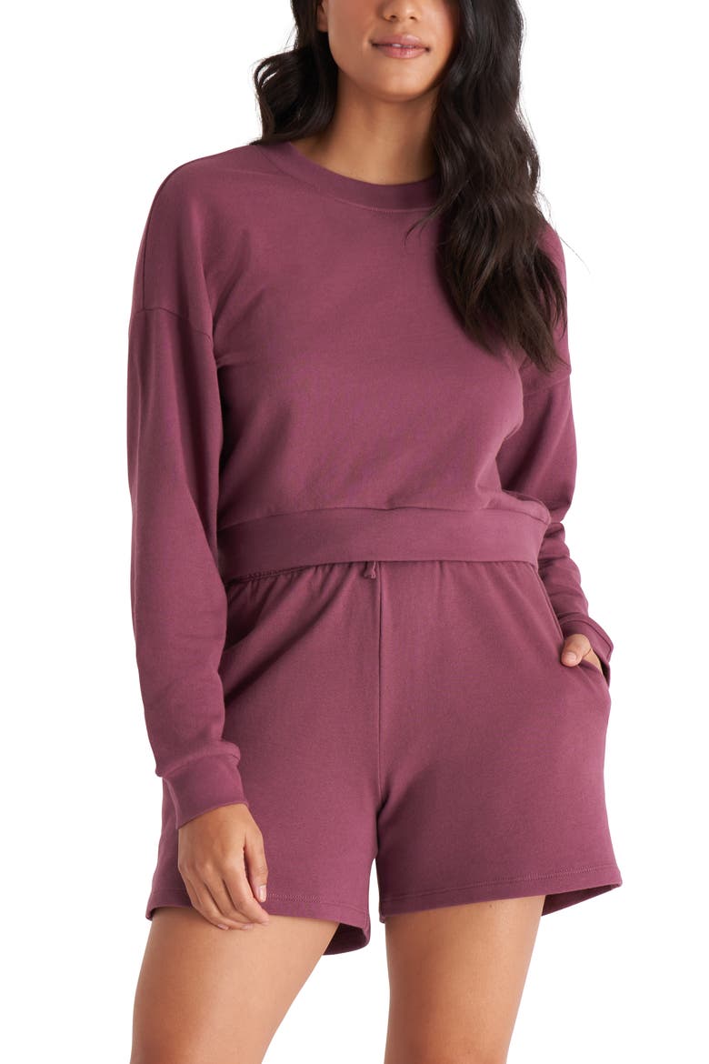 The Crop Sweatshirt, Main, color, Plum