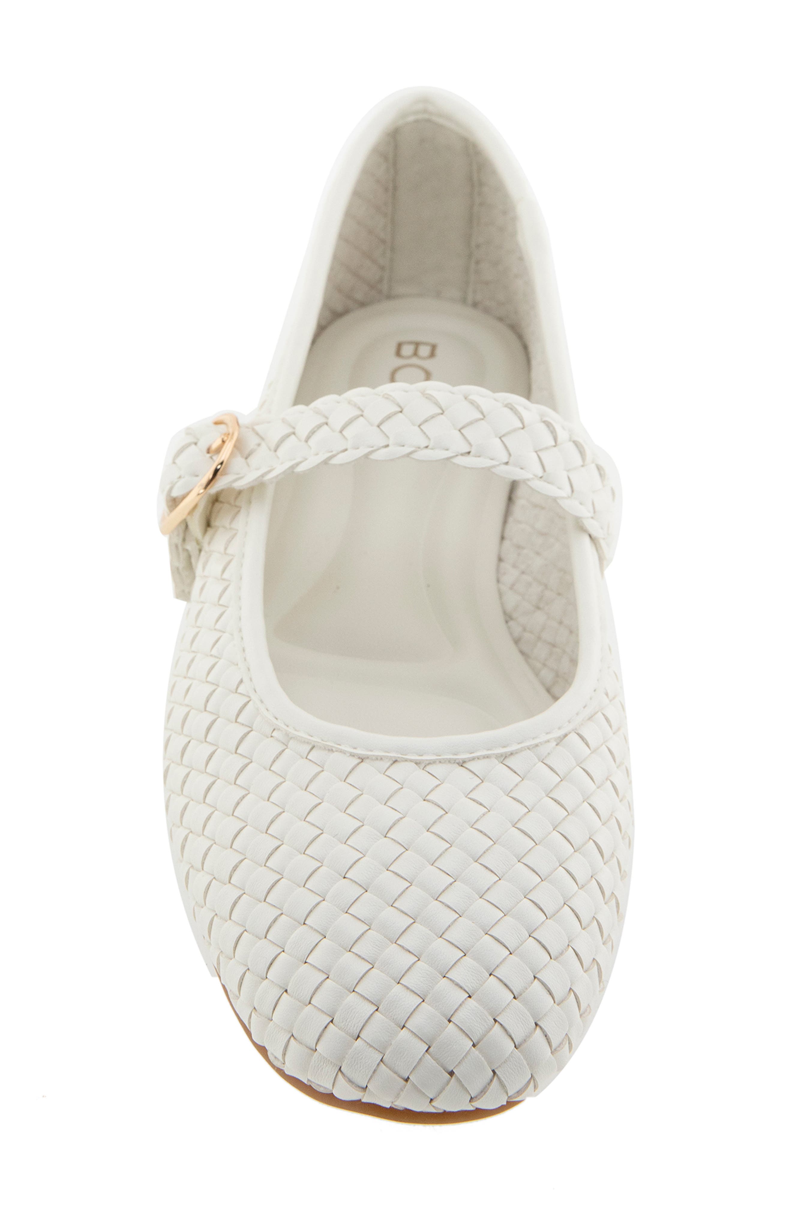 BCBGeneration Elayen Woven Mary Jane Flat, Alternate, color, Cloud Dancer