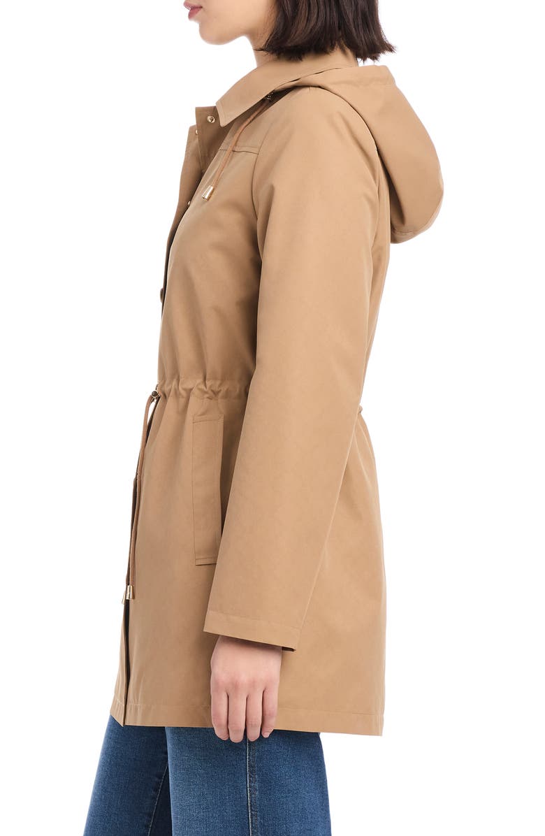 Kate Spade New York Magic Print Hooded Rain Jacket, Alternate, color, Camel