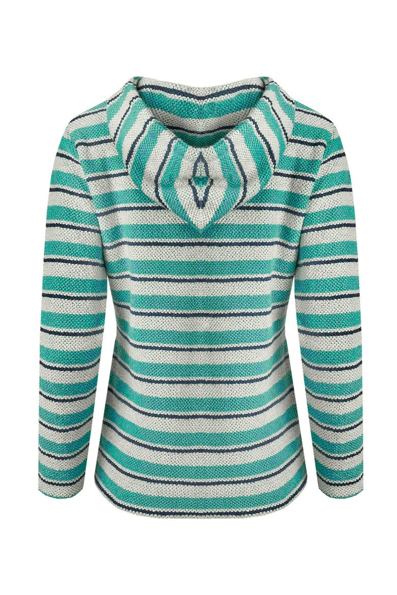 Ally 1/4 Zip Stripe Hoodie, Alternate, color, Aqua Marine