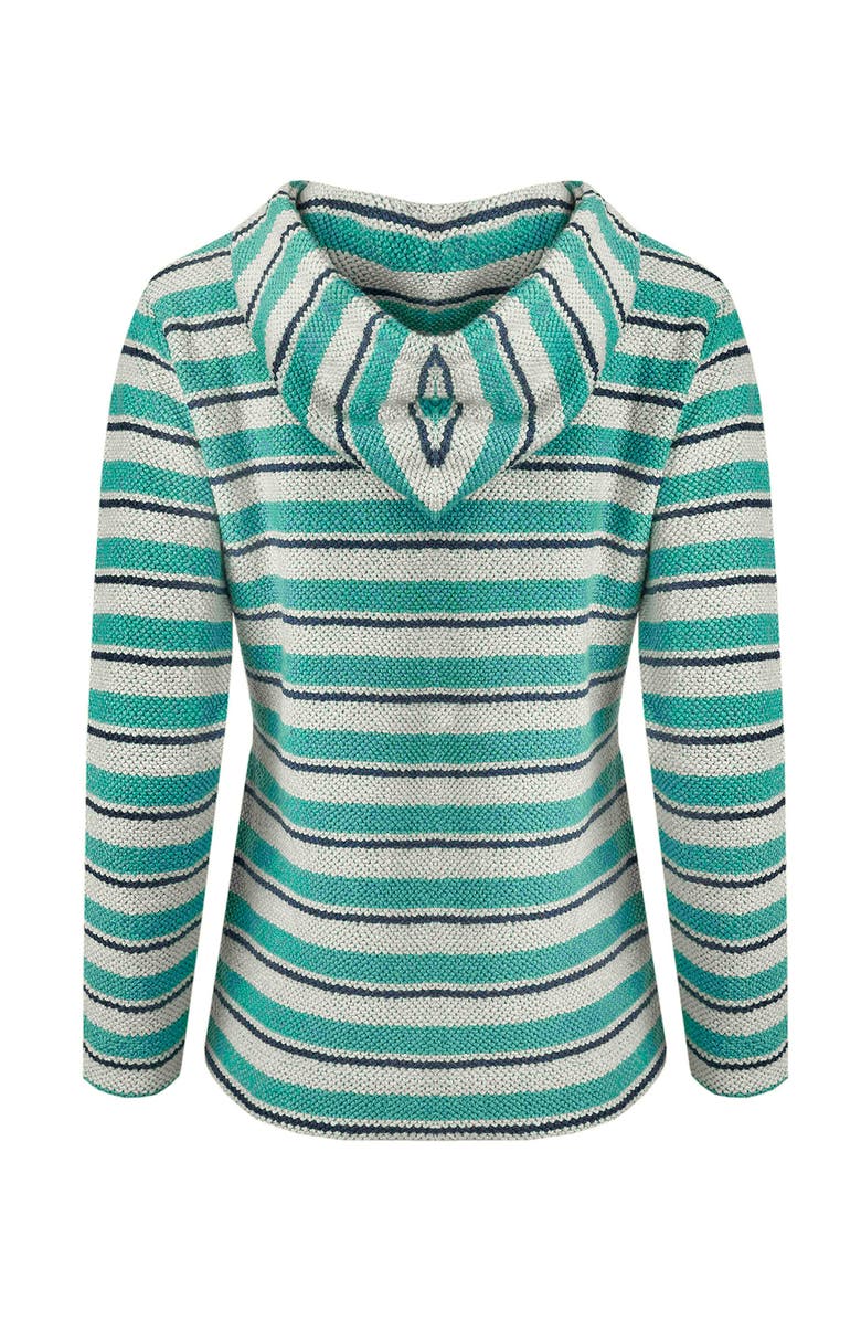 Weird Fish Ally 1/4 Zip Stripe Hoodie, Alternate, color, Aqua Marine