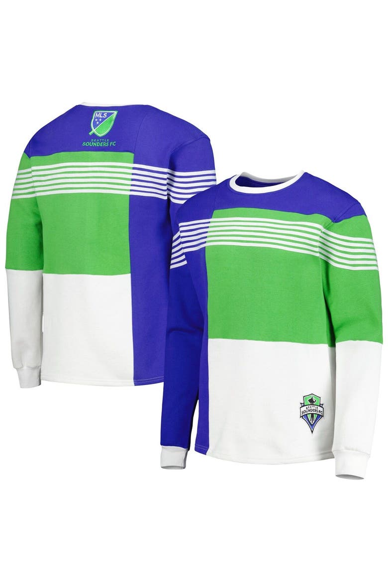 Men's Blue Seattle Sounders FC Logo Pullover Sweatshirt, Main, color, Blue