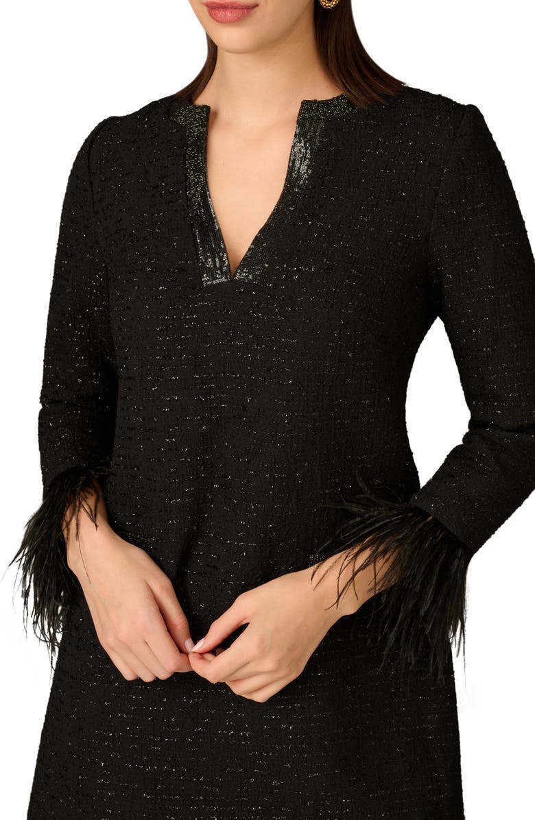 Aidan Mattox by Adrianna Papell Metallic Bouclé Long Sleeve Minidress, Alternate, color, 