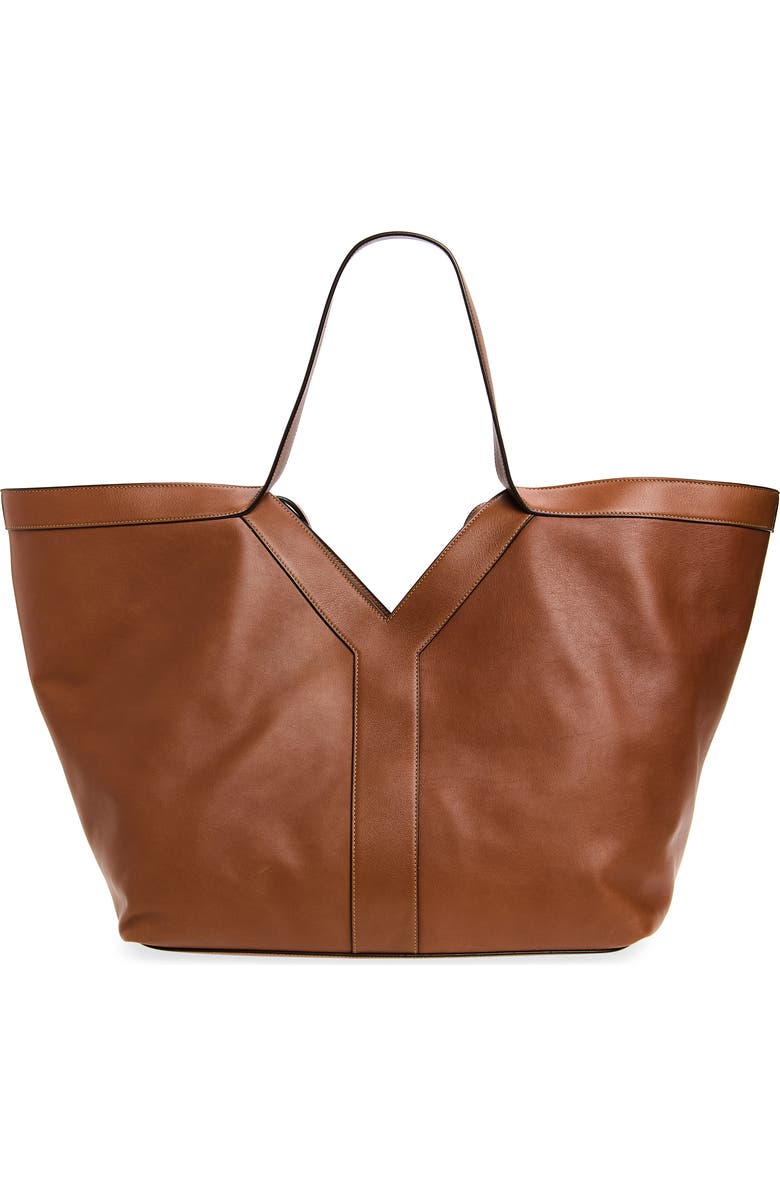 Saint Laurent Y Leather Tote, Alternate, color, Brick