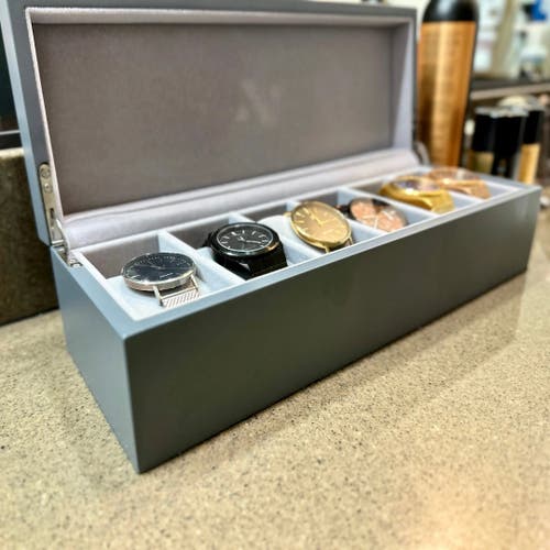 Ncmprbl Elite Six Slot Collectors Watch Display Case In Gray