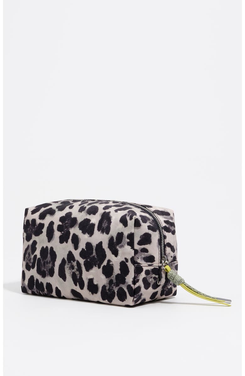 Bimba y Lola Medium Leopard Print Nylon Make-Up Case, Alternate, color, Leopard Grey