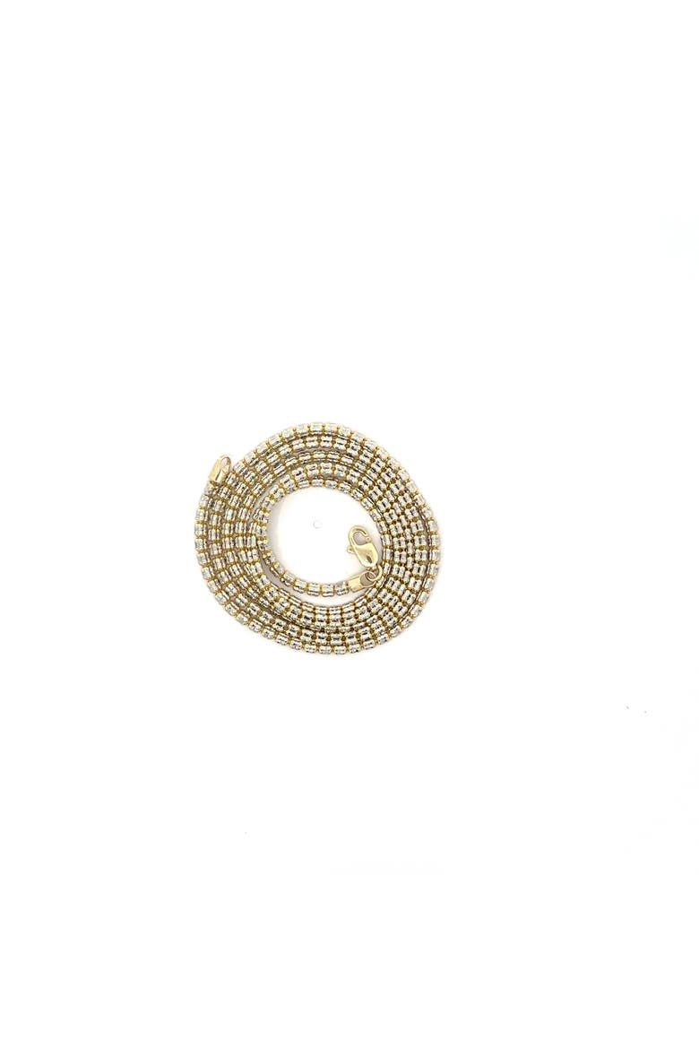 14K Yellow Gold Diamond cut Ice Chain 24 Inch 2.6mm 12.6 Grams, Alternate, color, yellow