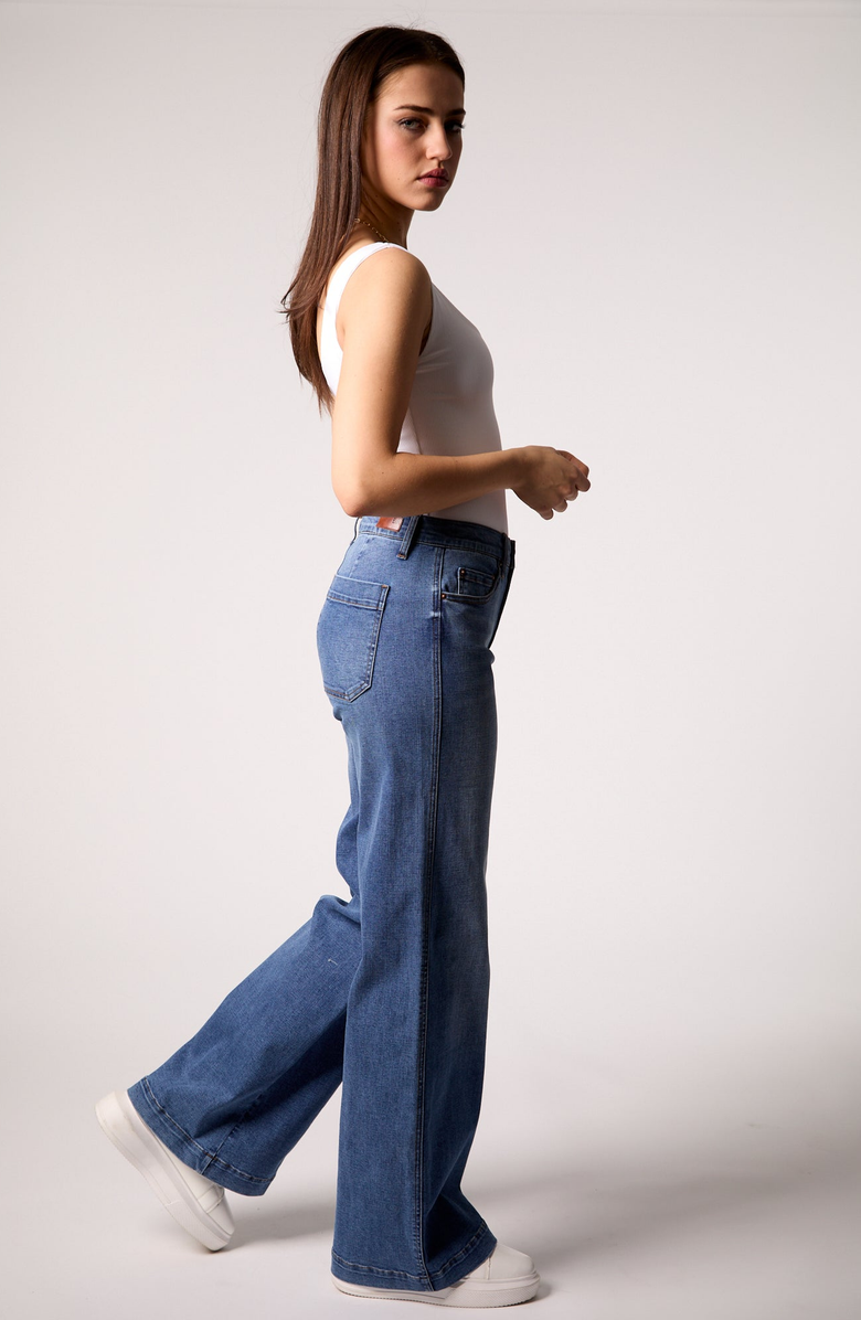 BLUE REVIVAL Waverly Mid Rise Wide Leg Jean, Alternate, color, Madrid