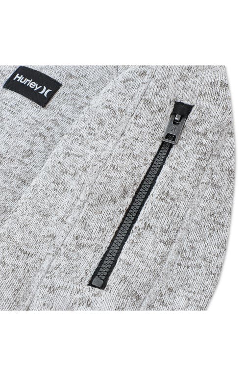 Hurley Kids' Heathered Full Zip Fleece Jacket In Gray