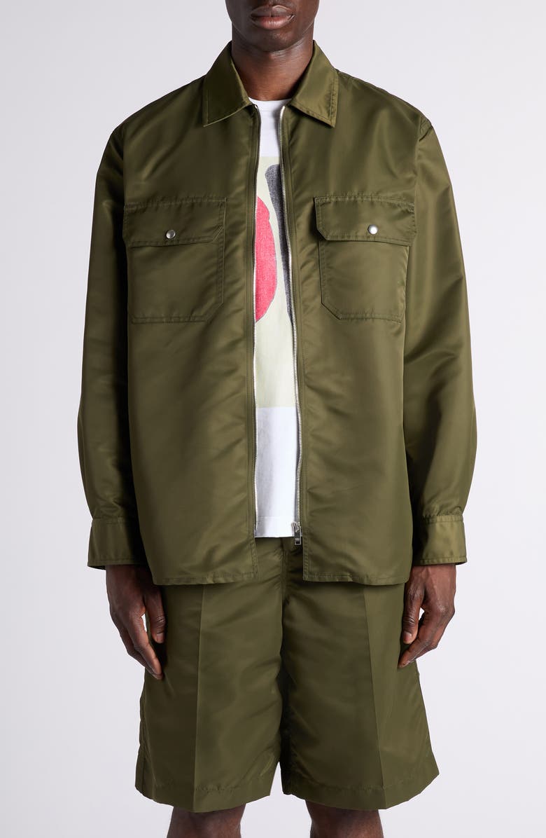 Bottega Veneta Water Repellent Nylon Zip Overshirt, Main, color, 3293 Shrub