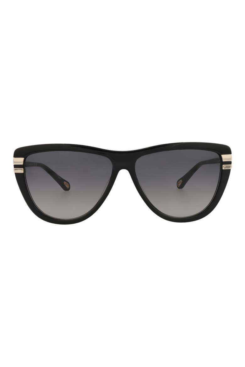 59mm Square Sunglasses, Main, color, BLACK BLACK GREY