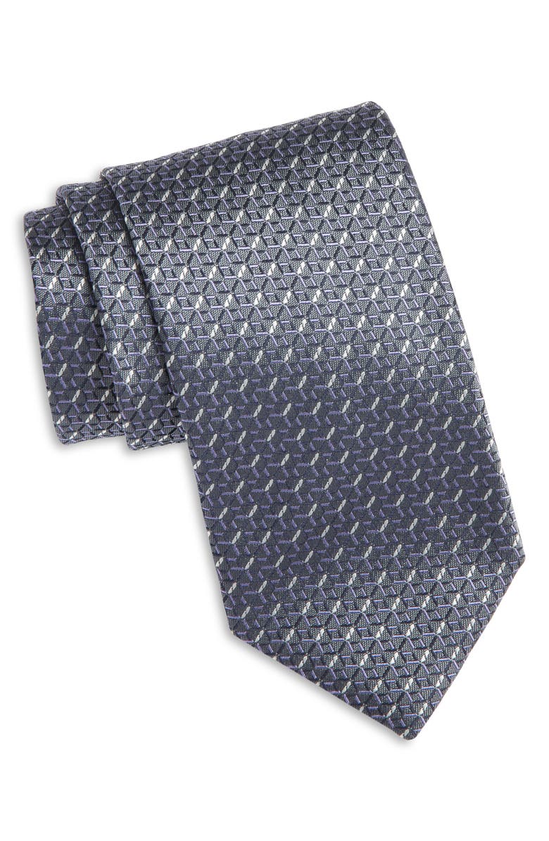 Canali Geometric Pattern Silk Tie, Main, color, 