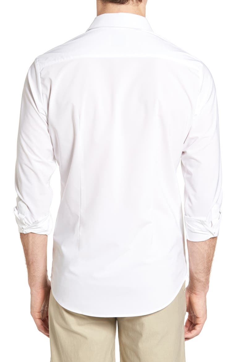 Manhattan Trim Fit Shirt, Alternate, color, WHITE