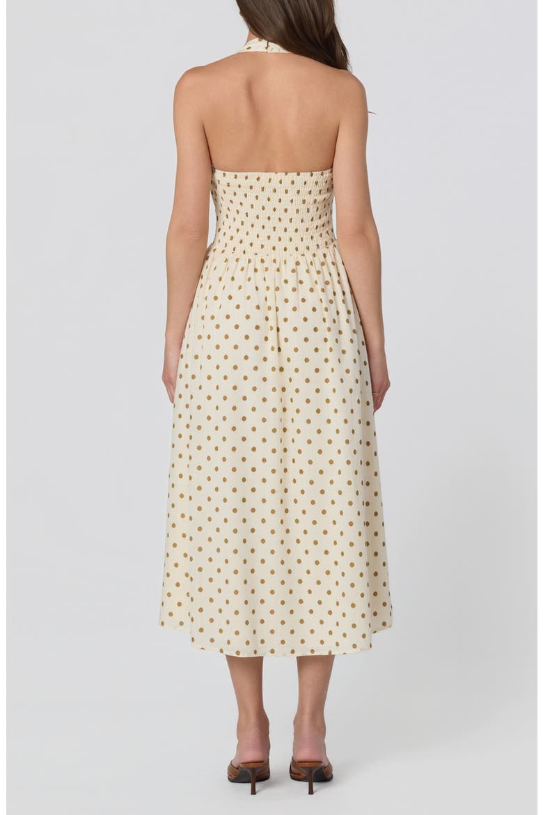 Marianna Halter Midi Dress, Alternate, color, CREAM POLKA DOT