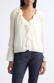 Cinq à Sept Nixen Pleated Ruffle Top