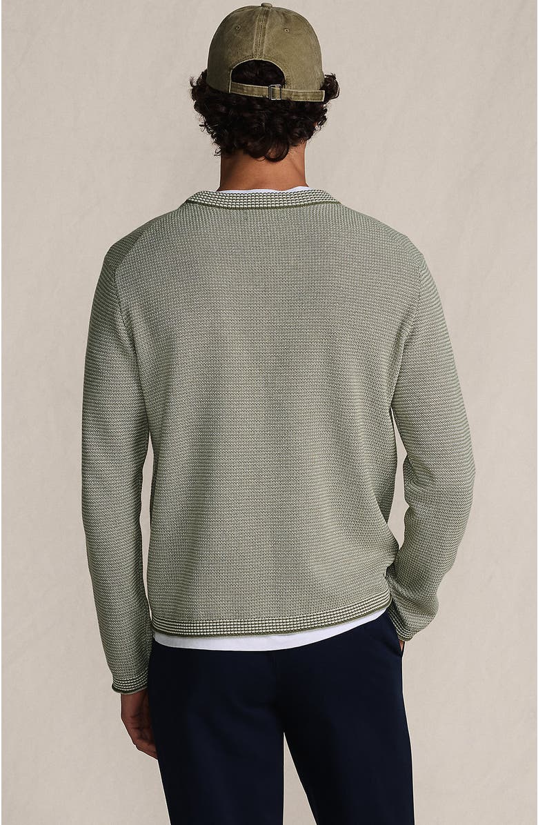 Lands' End Long Sleeve Textured Cotton Crewneck Sweater, Alternate, color, 