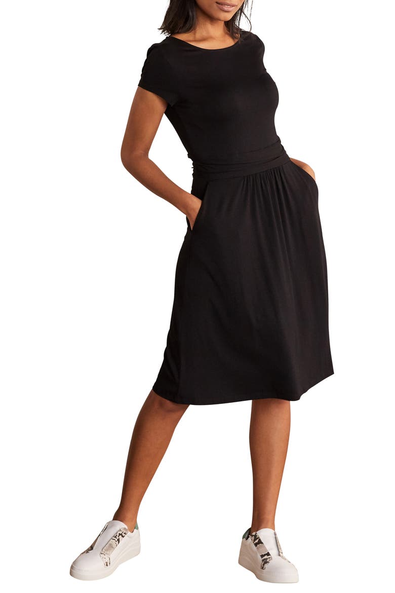 Amelie Print Jersey Dress, Main, color, BLACK